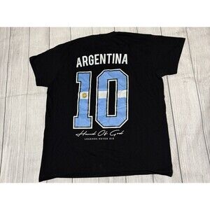 Hedrix Argentina Hand Of God Legends Never Die 10 Graphic T Shirt Size XL Rare